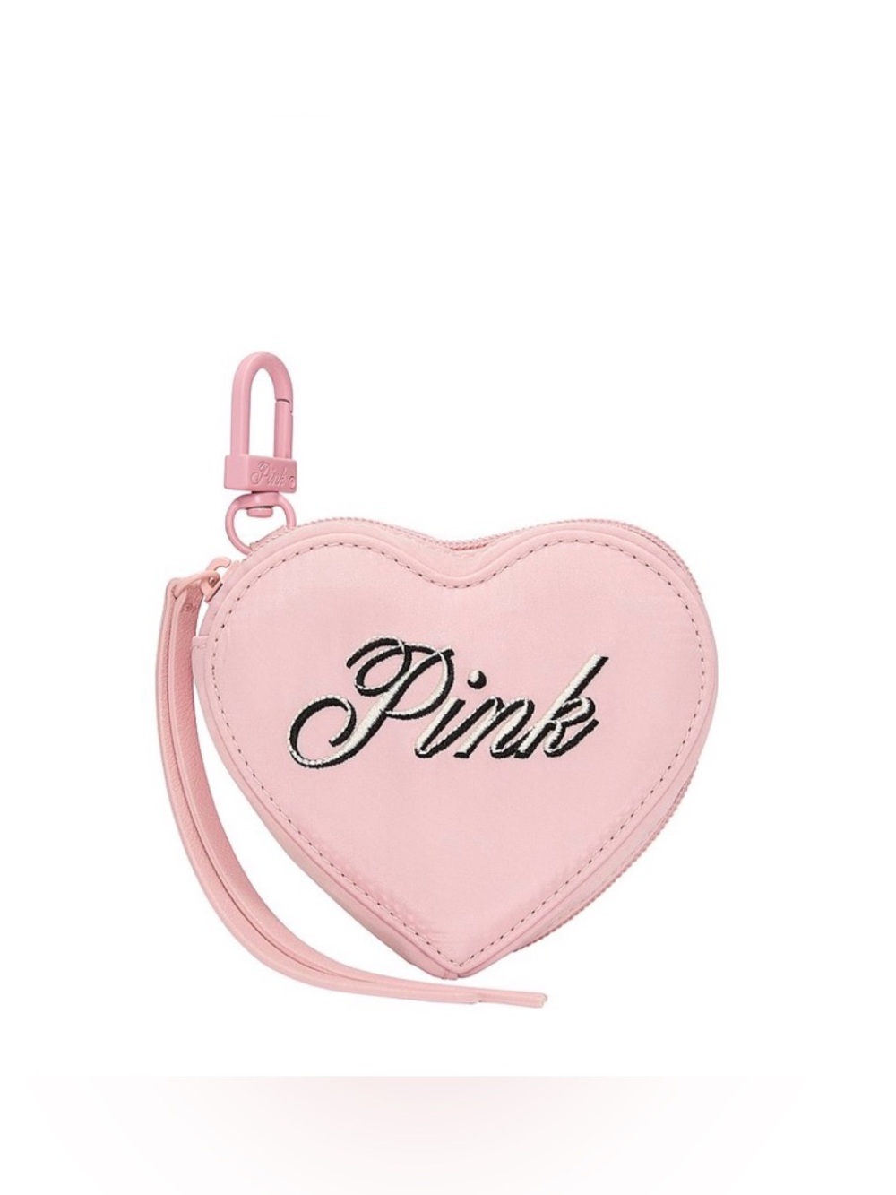 PINK VICTORIAS SECRET HEART POUCH KEYCHAIN CHARM IN PINK